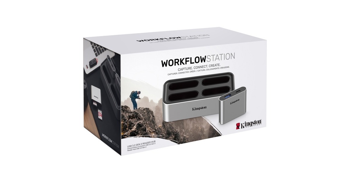 Kingston Workflow Station Dock + USB miniHub, Dockingstation(silber/schwarz)