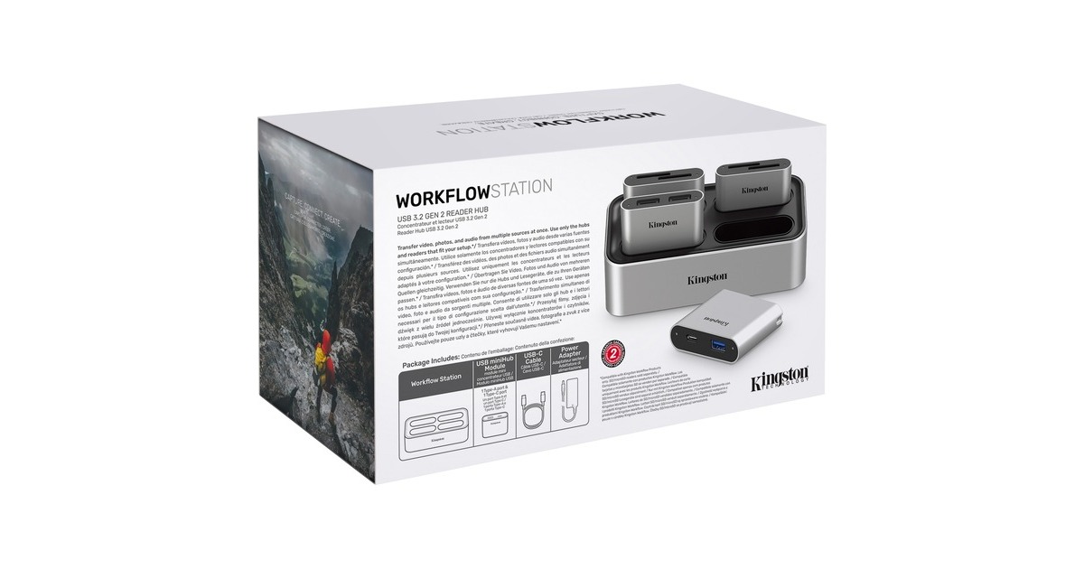 Kingston Workflow Station Dock + USB miniHub, Dockingstation(silber/schwarz)