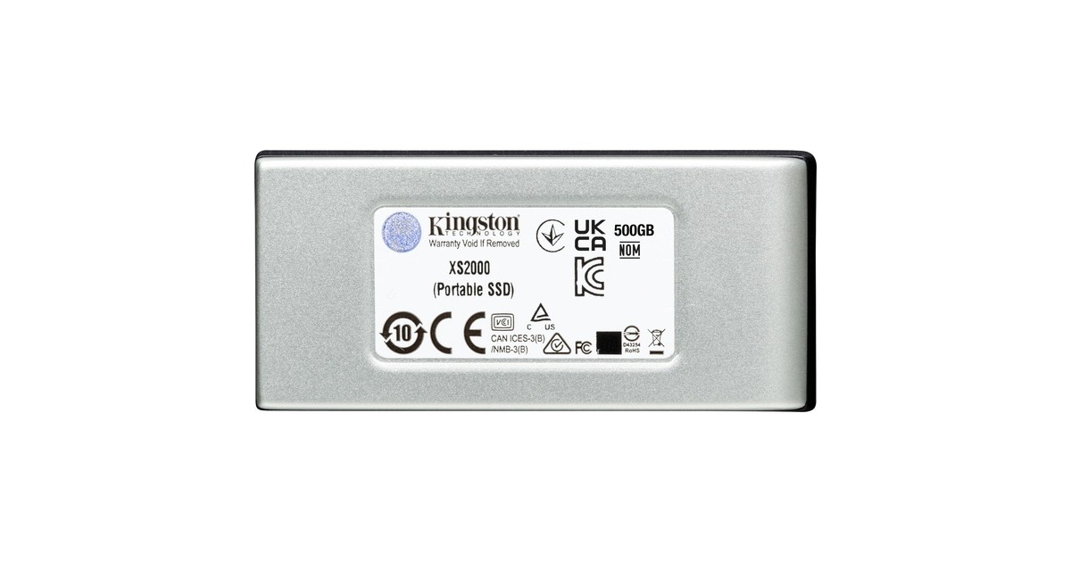 Kingston XS2000 Portable SSD 4 TB, Externe SSD(silber/schwarz, USB-C 3.2 Gen 2x2 (20 Gbit/s))