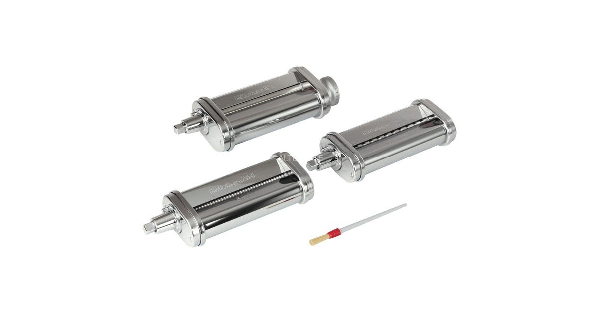 KitchenAid Nudelaufsatz 5KSMPRA, 3-teilig(chrom, für alle KitchenAid Küchenmaschinen)