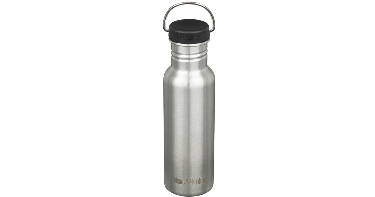 Klean Kanteen Trinkflasche Classic 800ml(edelstahl (gebürstet), mit schwarzem Loop Cap)
