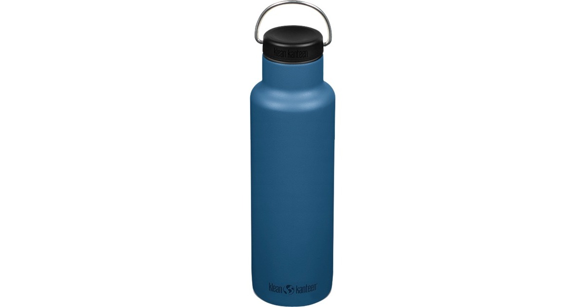 Klean Kanteen Trinkflasche Classic 800ml(blau, mit schwarzem Loop Cap)