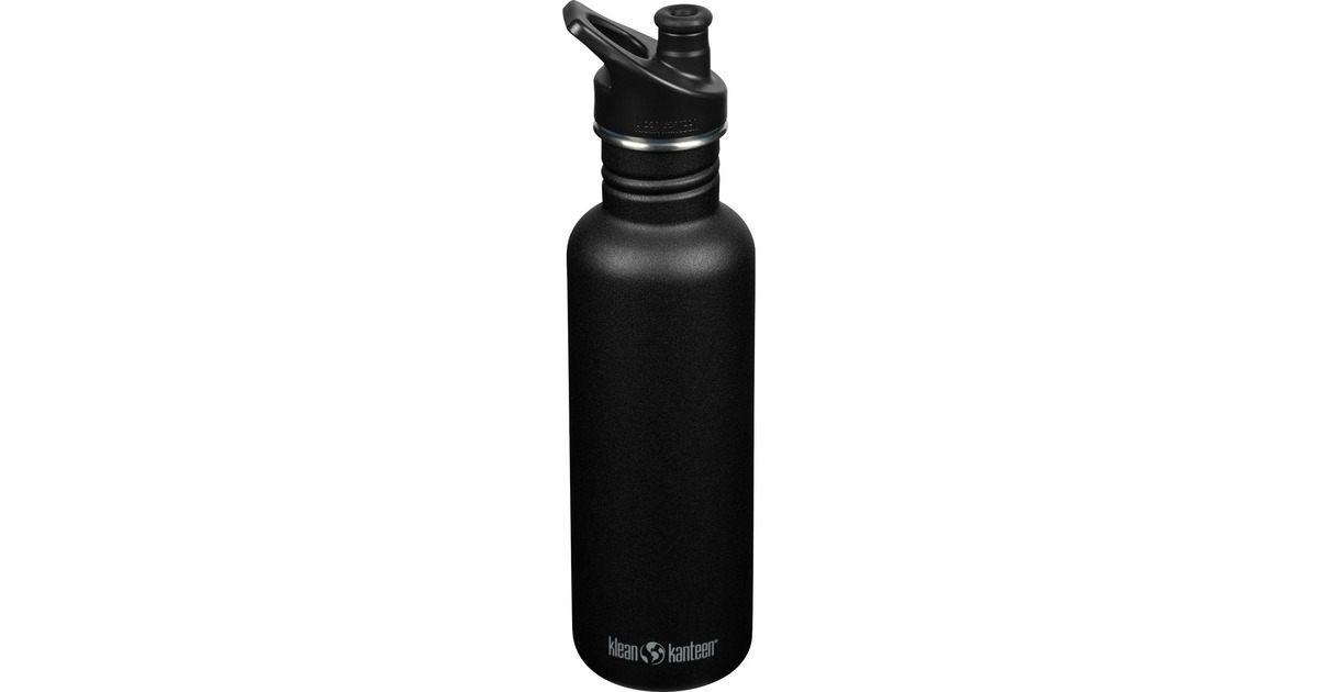 Klean Kanteen Trinkflasche Classic 800ml(schwarz (matt), mit schwarzem SPORT CAP)