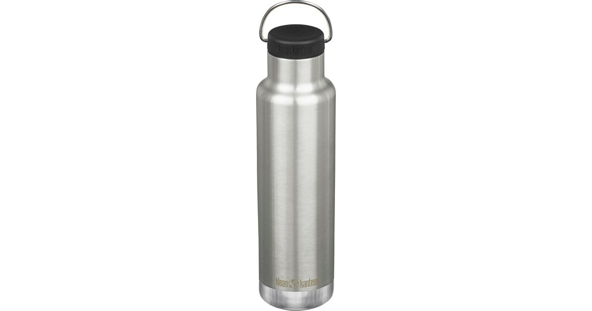 Klean Kanteen Trinkflasche Classic VI vakuumisoliert, 592ml(edelstahl (gebürstet), mit schwarzer Loop Cap)