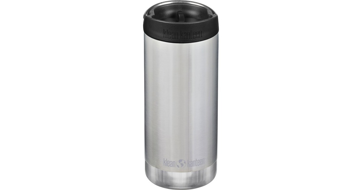 Klean Kanteen Trinkflasche TKWide VI vakuumisoliert, 355ml(edelstahl (gebürstet), mit schwarzer Café Cap)
