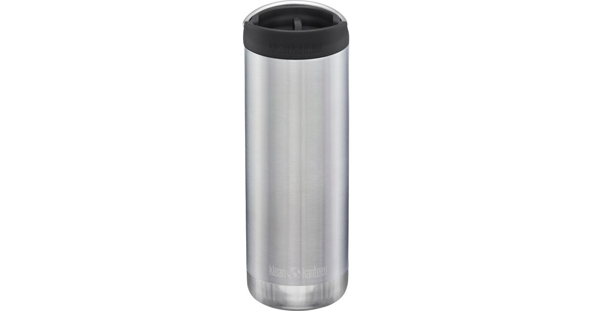 Klean Kanteen Trinkflasche TKWide VI vakuumisoliert, 473ml(edelstahl (gebürstet), mit schwarzer Café Cap)