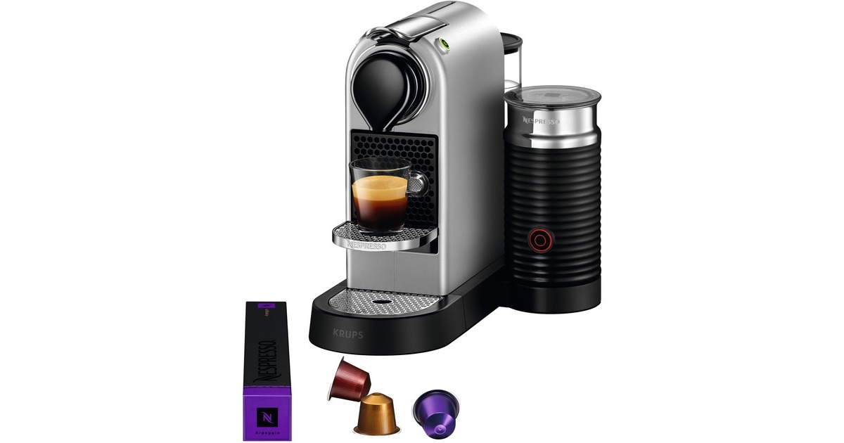 Krups Nespresso CitiZ&Milk XN761B, Kapselmaschine(silber)