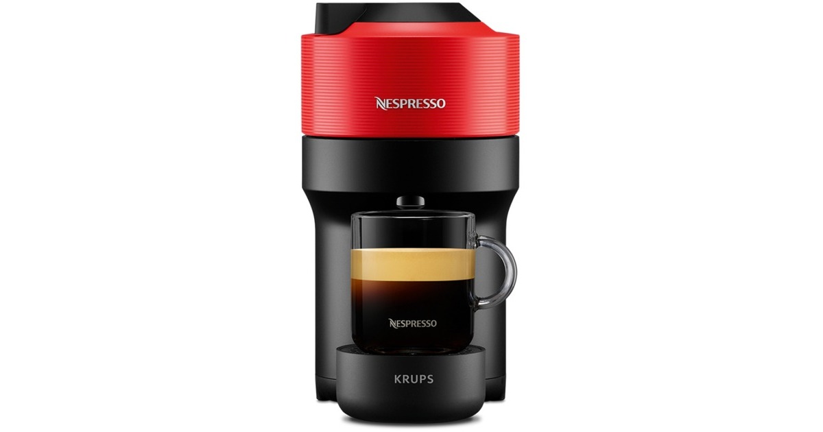 Krups Nespresso Vertuo Pop Spicy Red XN9205, Kapselmaschine(schwarz/dunkelrot)