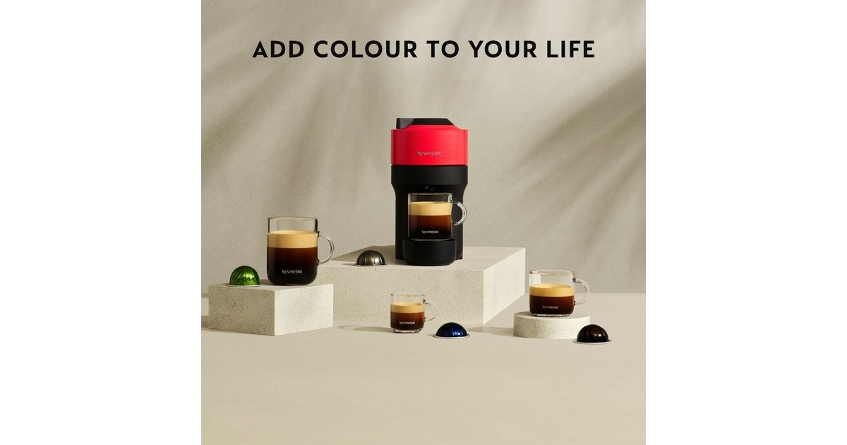 Krups Nespresso Vertuo Pop Spicy Red XN9205, Kapselmaschine(schwarz/dunkelrot)