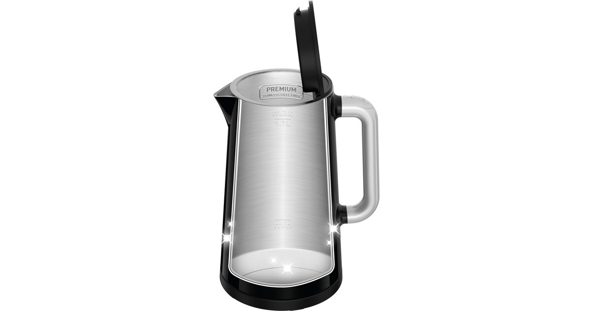 Krups Smart'n Light BW 8018, Wasserkocher(schwarz/silber, 1,7 Liter)