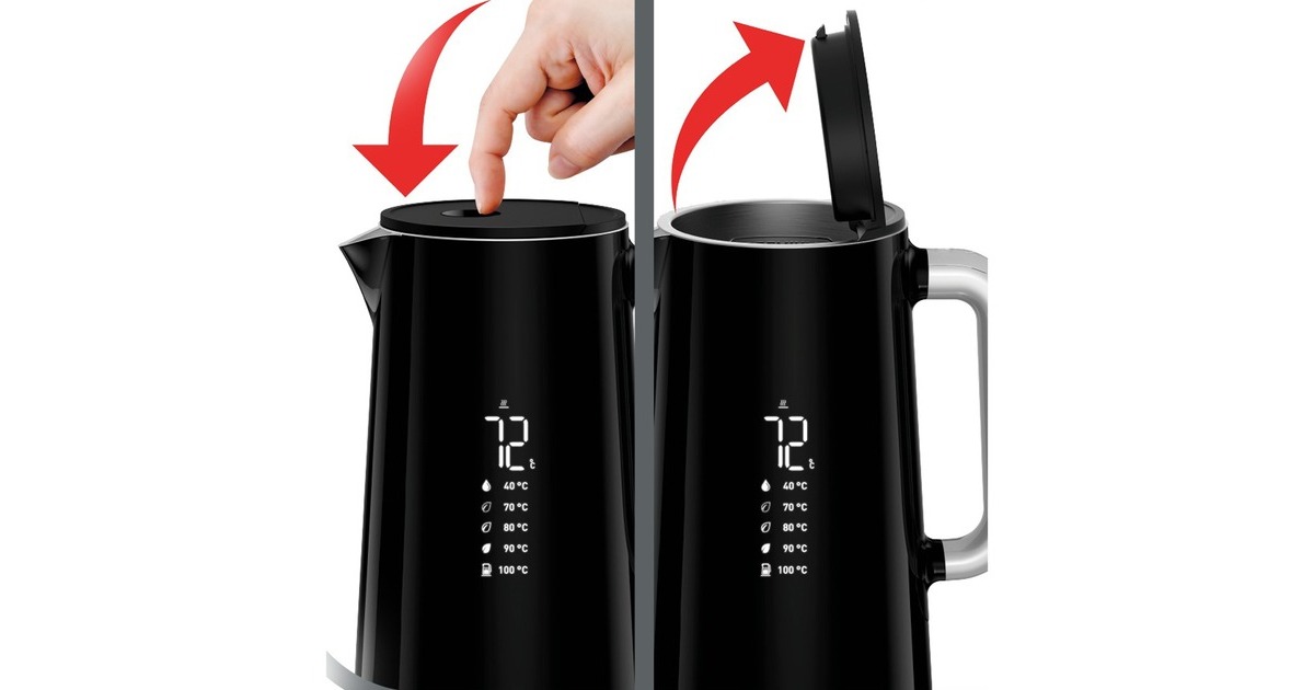 Krups Smart'n Light BW 8018, Wasserkocher(schwarz/silber, 1,7 Liter)