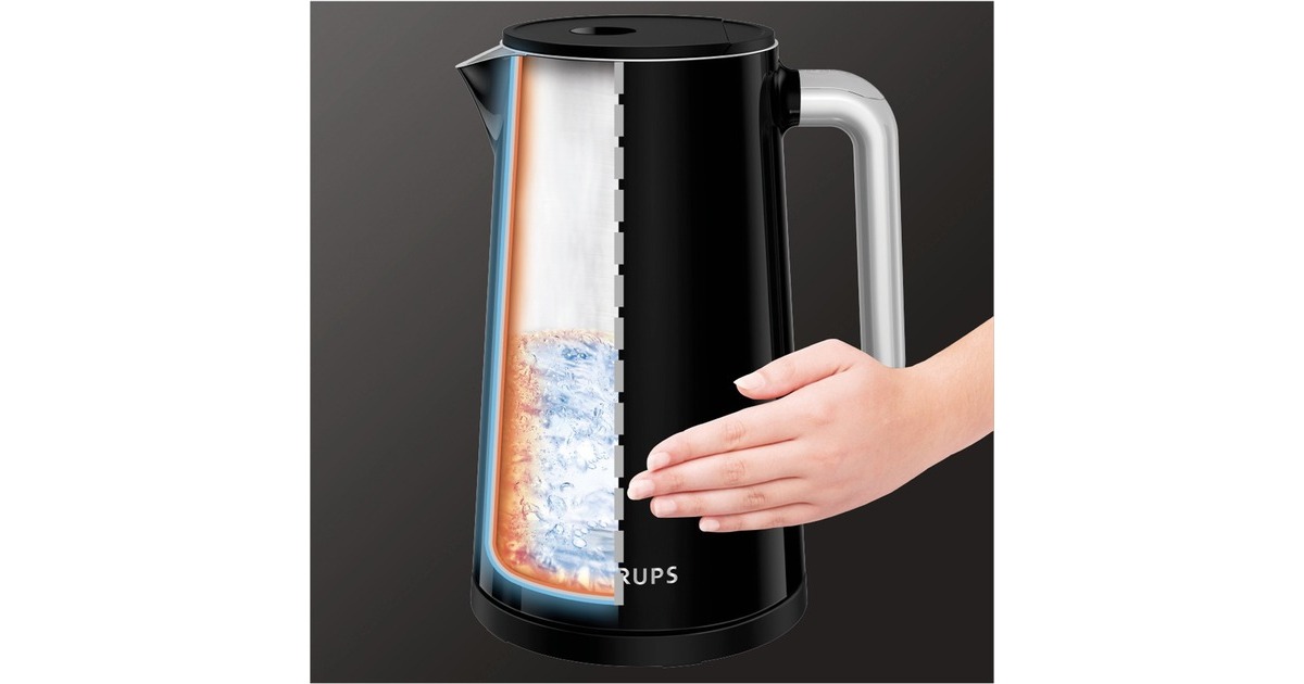 Krups Smart'n Light BW 8018, Wasserkocher(schwarz/silber, 1,7 Liter)