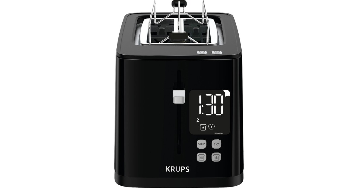 Krups Smart'n Light Toaster KH6418(schwarz, 850 Watt, für 2 Scheiben Toast)