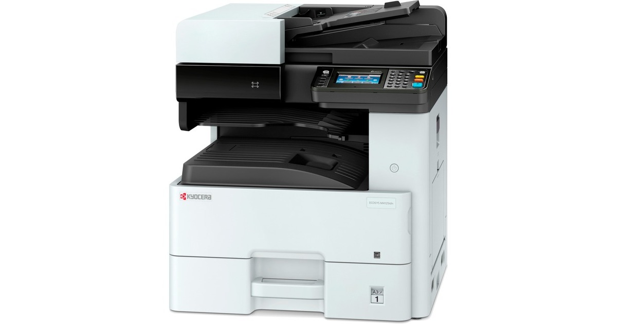 Kyocera ECOSYS M4125idn (inkl. 3 Jahre Kyocera Life Plus), Multifunktionsdrucker(grau/schwarz, USB, LAN, Kopie, Scan)