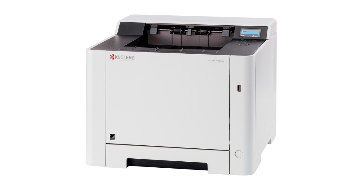Kyocera ECOSYS P5026cdn (inkl. 3 Jahre Kyocera Life Plus), Farblaserdrucker(grau/schwarz, USB/LAN)