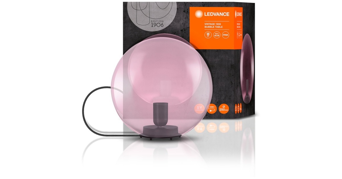 LEDVANCE 1906 BUBBLE TABLE 250X245 Glass Pink, Leuchte