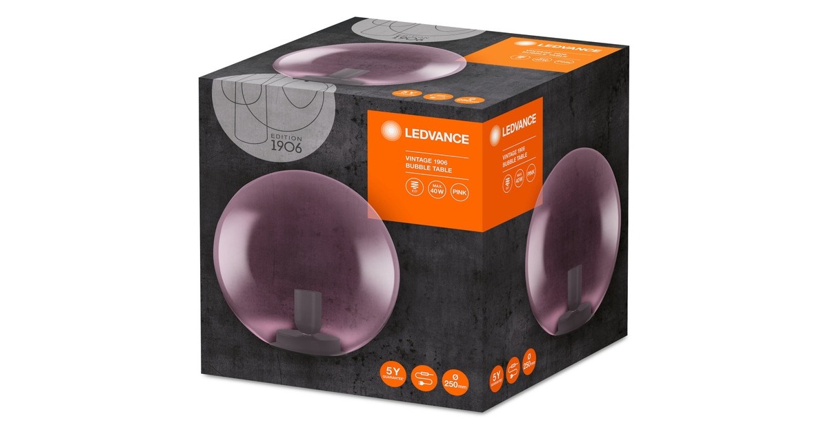 LEDVANCE 1906 BUBBLE TABLE 250X245 Glass Pink, Leuchte