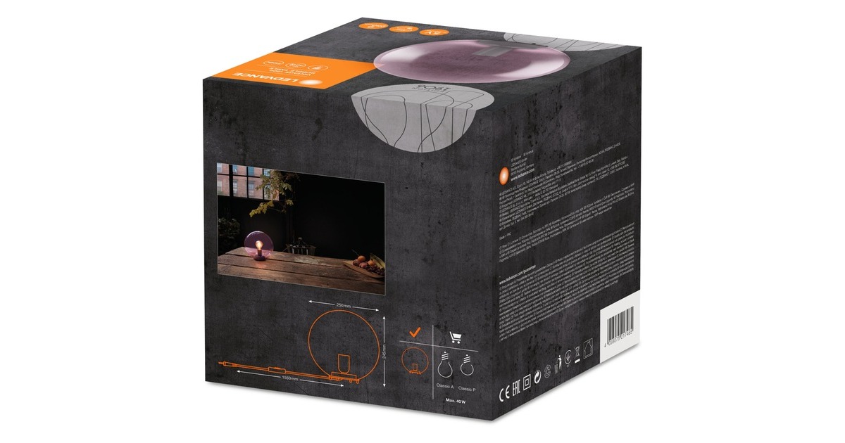 LEDVANCE 1906 BUBBLE TABLE 250X245 Glass Pink, Leuchte