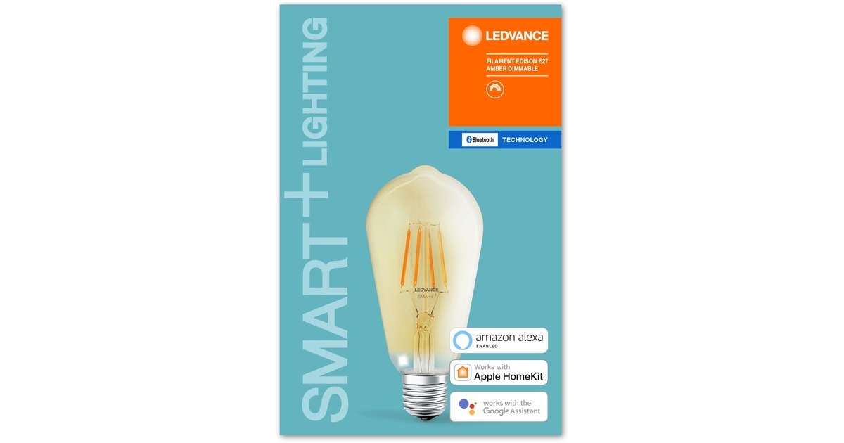 LEDVANCE SMART+ BT CLA EDISON 45 5.5 W/2500K E27, LED-Lampe(Filament, kompatibel mit Apple HomeKit, ersetzt 45 Watt)