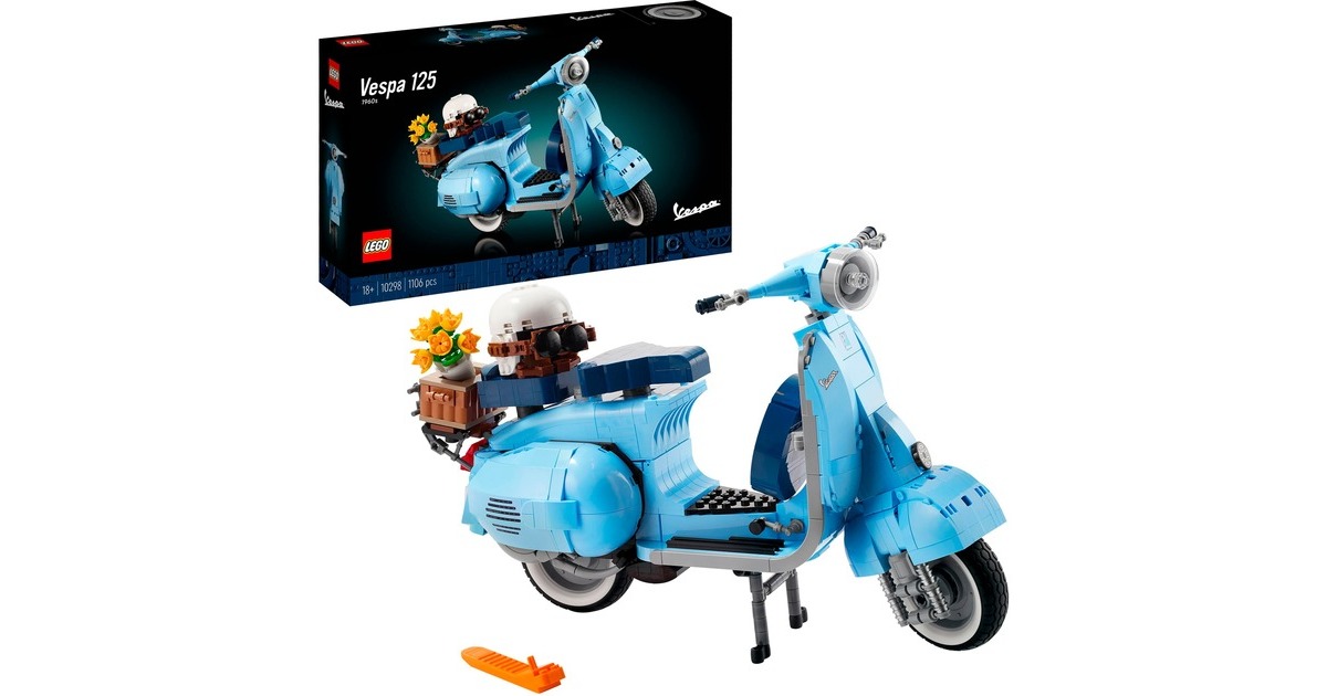 LEGO 10298 Creator Expert Vespa 125, Konstruktionsspielzeug(Modellbausatz, Vintage Roller aus Italien, Set für Erwachsene zum Bauen und Ausstellen)