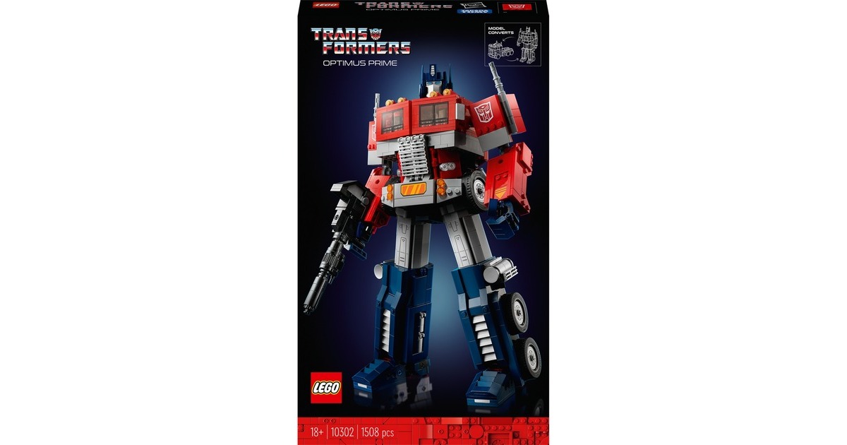 LEGO 10302 Icons Transformers Optimus Prime, Konstruktionsspielzeug(Transformers 2-in-1 Set, LKW und Roboter)