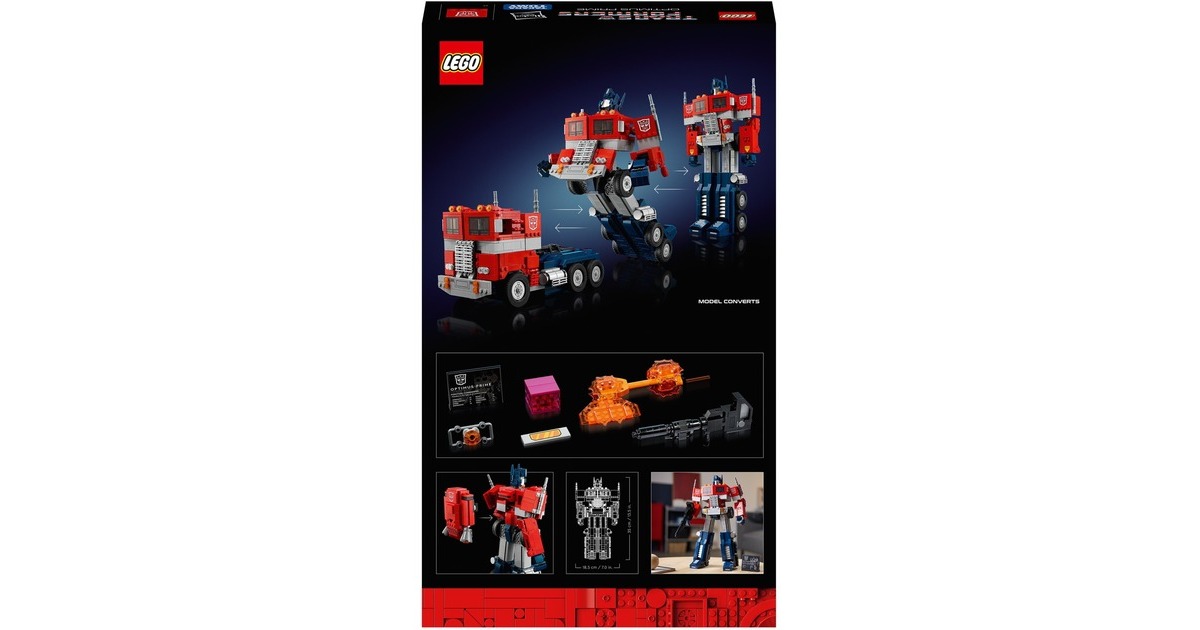 LEGO 10302 Icons Transformers Optimus Prime, Konstruktionsspielzeug(Transformers 2-in-1 Set, LKW und Roboter)