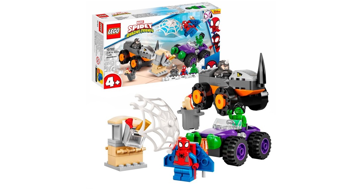 LEGO 10782 Marvel Spidey und seine Super-Freunde: Hulks und Rhinos Monster Truck-Duell, Konstruktionsspielzeug