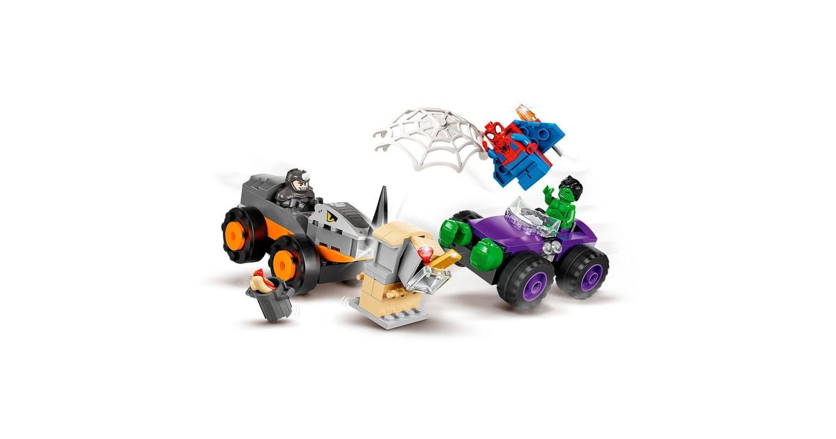 LEGO 10782 Marvel Spidey und seine Super-Freunde: Hulks und Rhinos Monster Truck-Duell, Konstruktionsspielzeug