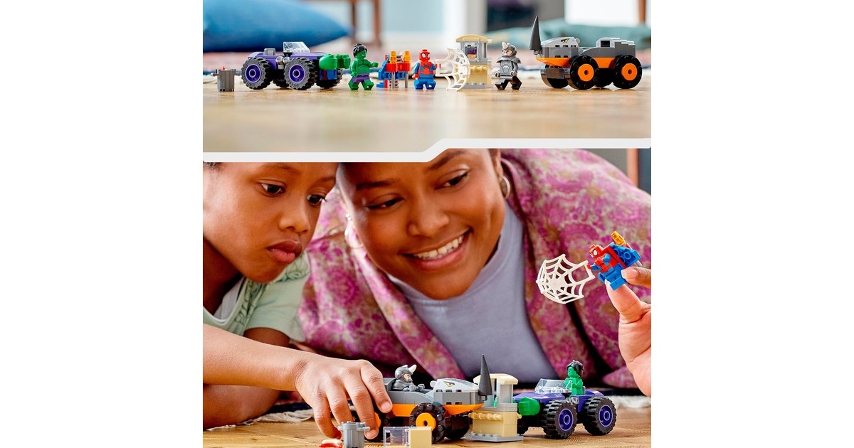 LEGO 10782 Marvel Spidey und seine Super-Freunde: Hulks und Rhinos Monster Truck-Duell, Konstruktionsspielzeug