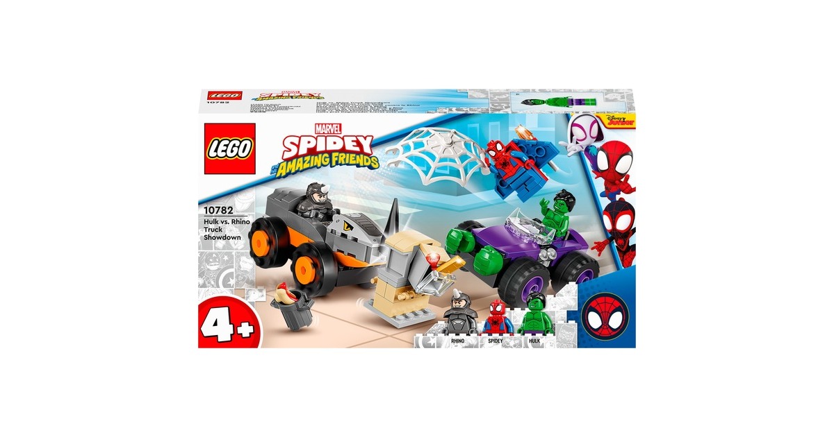 LEGO 10782 Marvel Spidey und seine Super-Freunde: Hulks und Rhinos Monster Truck-Duell, Konstruktionsspielzeug