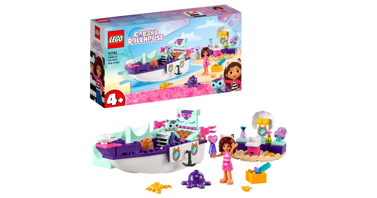 LEGO 10786 Gabby's Dollhouse Gabby & Meerkätzchens Schiff und Spa, Konstruktionsspielzeug