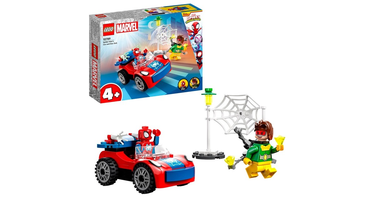 LEGO 10789 Marvel Spidey und seine Super-Freunde Spider-Mans Auto und Doc Ock, Konstruktionsspielzeug