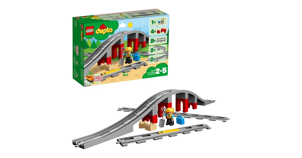 LEGO 10872 DUPLO Eisenbahnbrücke und Schienen, Konstruktionsspielzeug LEGO 10872 DUPLO Eisenbahnbrücke und Schienen, Konstruktionsspielzeug