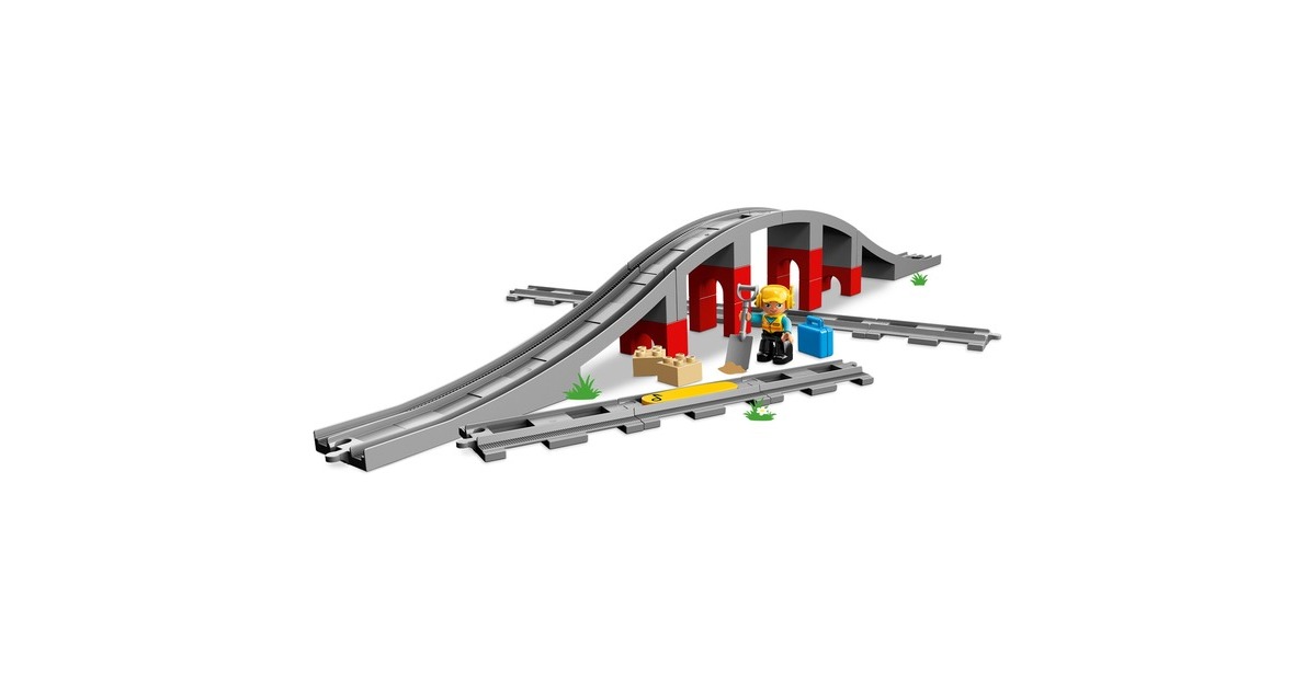 LEGO 10872 DUPLO Eisenbahnbrücke und Schienen, Konstruktionsspielzeug