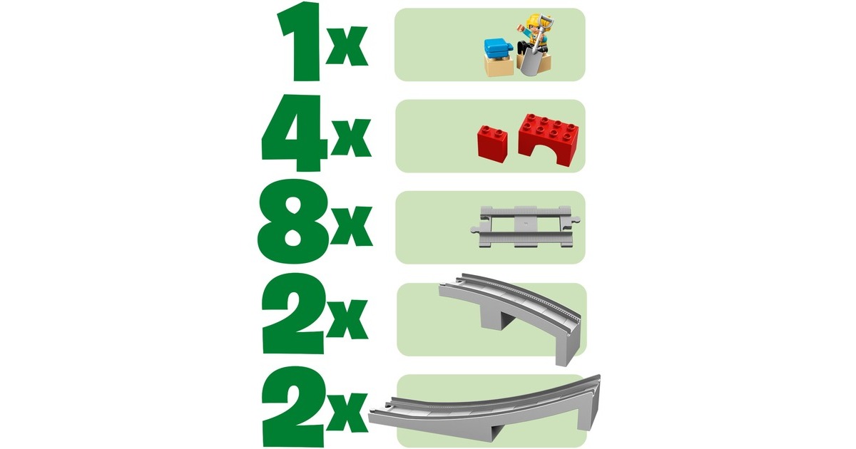 LEGO 10872 DUPLO Eisenbahnbrücke und Schienen, Konstruktionsspielzeug