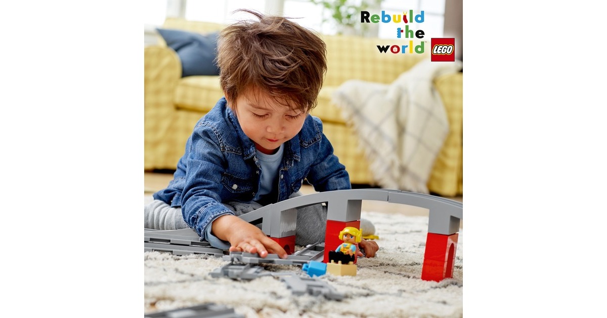 LEGO 10872 DUPLO Eisenbahnbrücke und Schienen, Konstruktionsspielzeug