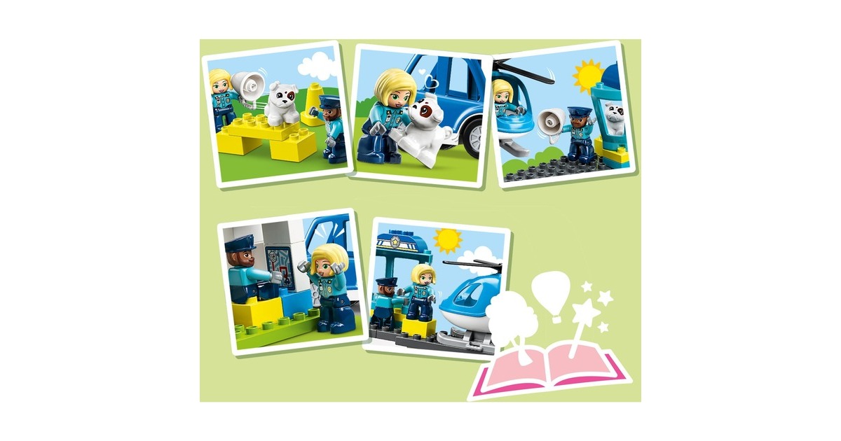 LEGO 10959 DUPLO Polizeistation mit Hubschrauber und Polizeiauto, Konstruktionsspielzeug