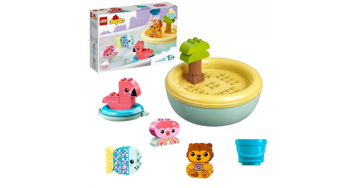 LEGO 10966 DUPLO Badewannenspaß: Schwimmende Tierinsel, Konstruktionsspielzeug