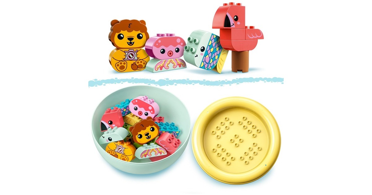 LEGO 10966 DUPLO Badewannenspaß: Schwimmende Tierinsel, Konstruktionsspielzeug