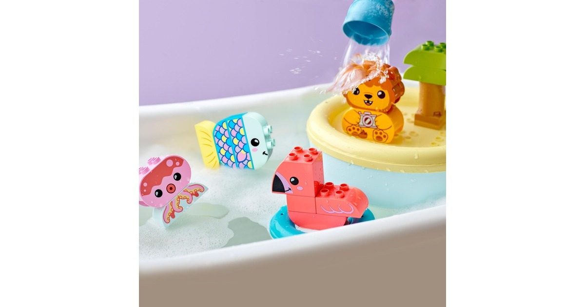 LEGO 10966 DUPLO Badewannenspaß: Schwimmende Tierinsel, Konstruktionsspielzeug