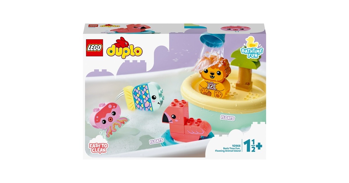 LEGO 10966 DUPLO Badewannenspaß: Schwimmende Tierinsel, Konstruktionsspielzeug