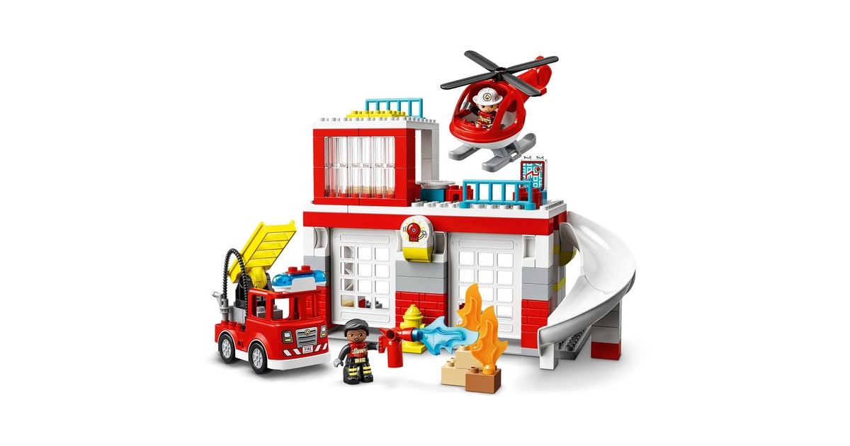 LEGO 10970 DUPLO Feuerwehrwache mit Hubschrauber, Konstruktionsspielzeug