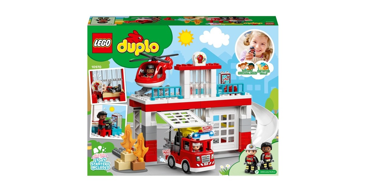 LEGO 10970 DUPLO Feuerwehrwache mit Hubschrauber, Konstruktionsspielzeug