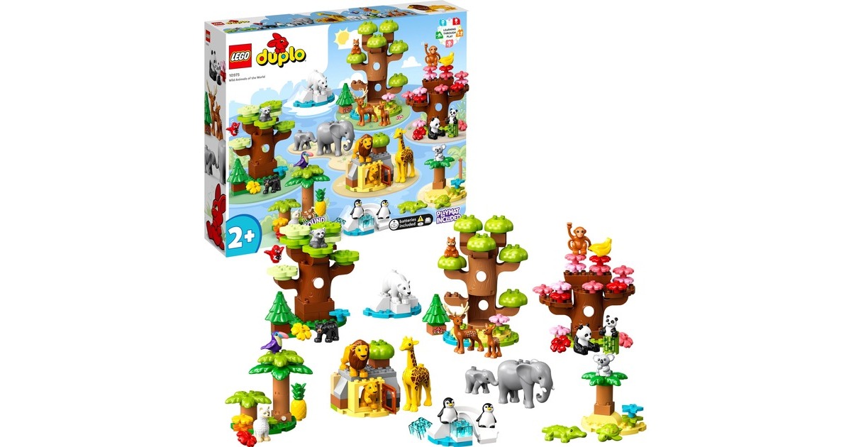 LEGO 10975 DUPLO Wilde Tiere der Welt, Konstruktionsspielzeug(Mit Sound-Stein)