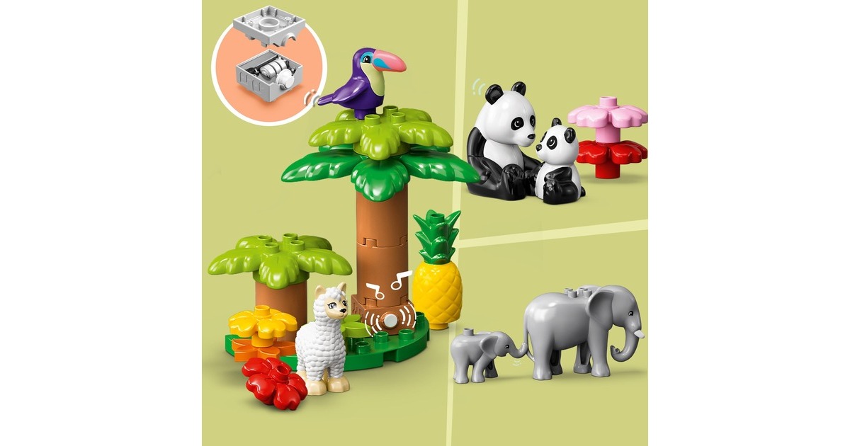 LEGO 10975 DUPLO Wilde Tiere der Welt, Konstruktionsspielzeug(Mit Sound-Stein)