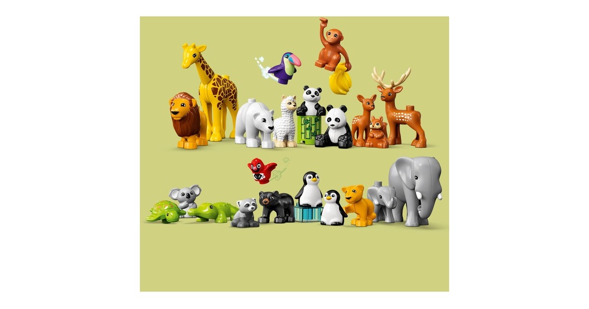 LEGO 10975 DUPLO Wilde Tiere der Welt, Konstruktionsspielzeug(Mit Sound-Stein)