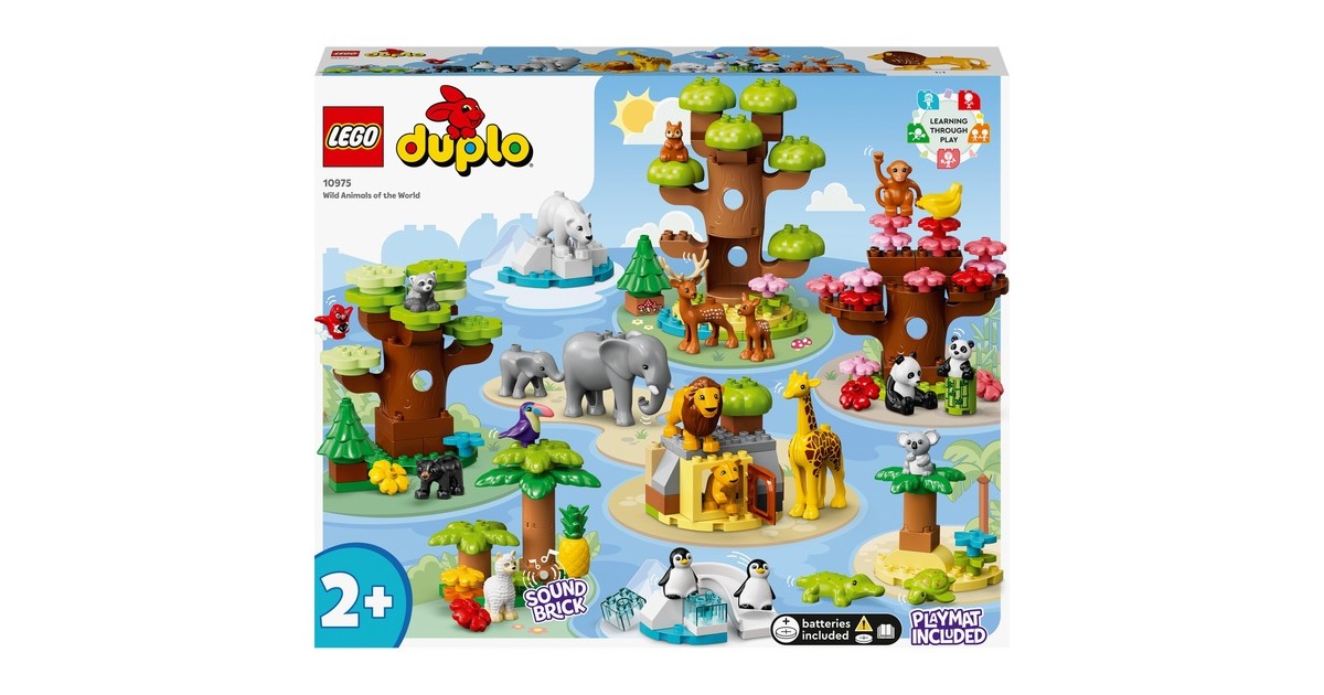 LEGO 10975 DUPLO Wilde Tiere der Welt, Konstruktionsspielzeug(Mit Sound-Stein)