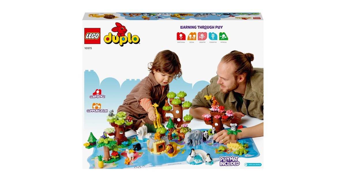LEGO 10975 DUPLO Wilde Tiere der Welt, Konstruktionsspielzeug(Mit Sound-Stein)
