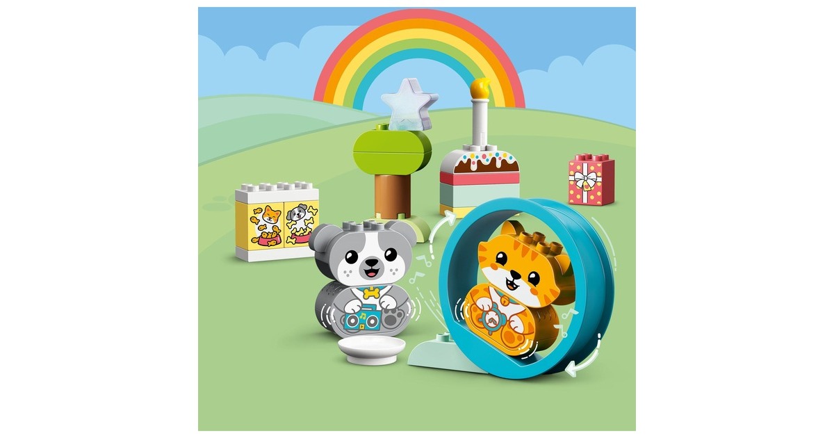 LEGO 10977 DUPLO Mein erstes Hündchen & Kätzchen, Konstruktionsspielzeug(mit Ton)