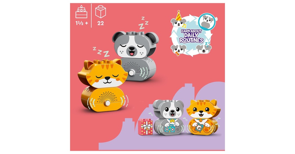 LEGO 10977 DUPLO Mein erstes Hündchen & Kätzchen, Konstruktionsspielzeug(mit Ton)